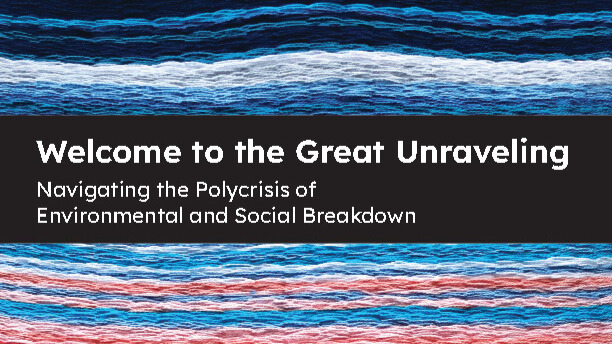 The Great Unraveling is upon us, and it challenges us to grapple with the prospect of a far more difficult future. We hope you can check out the report, share it with your communities, and let us know your thoughts: postcarbon.org/publications/w…