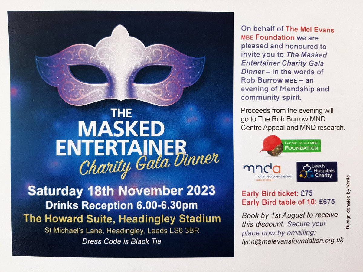 LynnPritchatt's tweet image. Bee is getting excited ready for The Masked Entertainer 🎤🎤🎤🎵🎵🎵
Who is Bee 🐝 🤔 👀. Join us for a night of fun and laughter raising awareness and vitally needed research funds for MND. 🧡💙🧡 #mnd #robburrow #whosethatbehindthemask