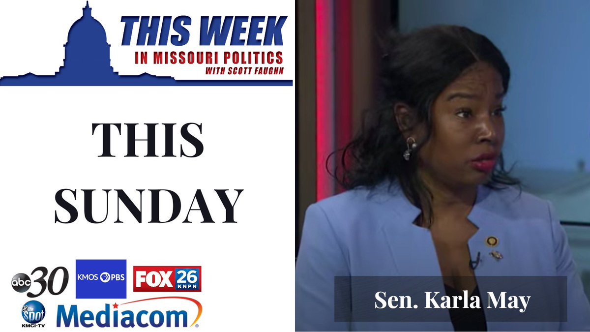 Sunday on <a href="/thisweekinmopol/">This Week</a> our featured guest will be Senator <a href="/KarlaMayMO4/">Sen. Karla May</a>.