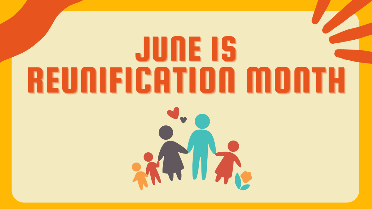 🌟✨ June is #ReunificationMonth! 🤗❤️ Let's honor and support the reunification of families through #adoption, #fostercare, or other means, every reunion is a triumph! Let's stand together, uplift each other, and create a world where families can thrive and flourish. 🙌🏽💕