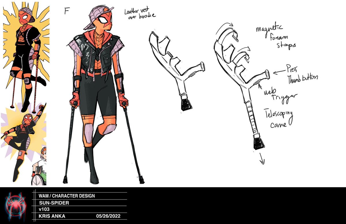 A few more pieces showing some detail breakdowns. Dayn's very original concept for the character had collapsible crutches so I really wanted to bring that back.