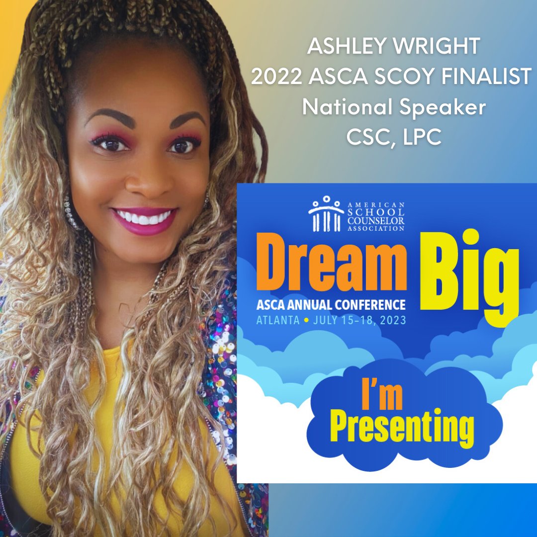 Excited to present on 'Lesson Planning' & 'Difficult Conversations' this year at #ASCA23 in Atlanta! Looking forward to amazing discussions and outcomes. Get ready! #schoolcounseling @ASCAtweets  #DreamBig #kidsmatter #allmeansall #champion #education #schoolcounselors