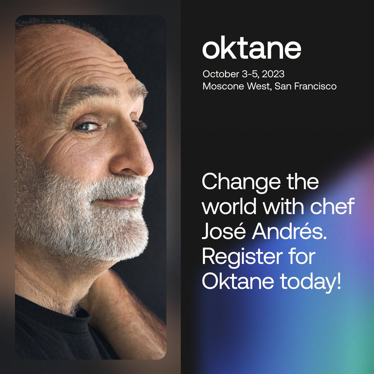 At #Oktane23, bring your appetite for inspiration. 🍎🥬🍋 The one and only @chefjoseandres will join us on the main stage to discuss being a humanitarian, founder of @WCKitchen, and more. Register to attend ➡️ bit.ly/3P6TTKo