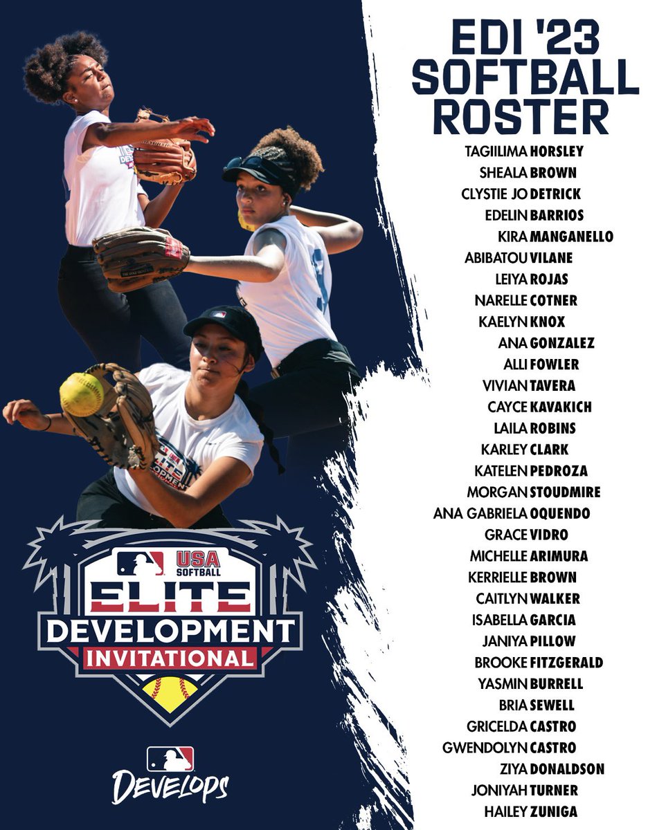 MLBDevelops's tweet photo. The 2023 Softball EDI rosters 🥎👑❕

@MLB | @USASoftball | @MLBNetwork https://t.co/mLpFIEd1N2