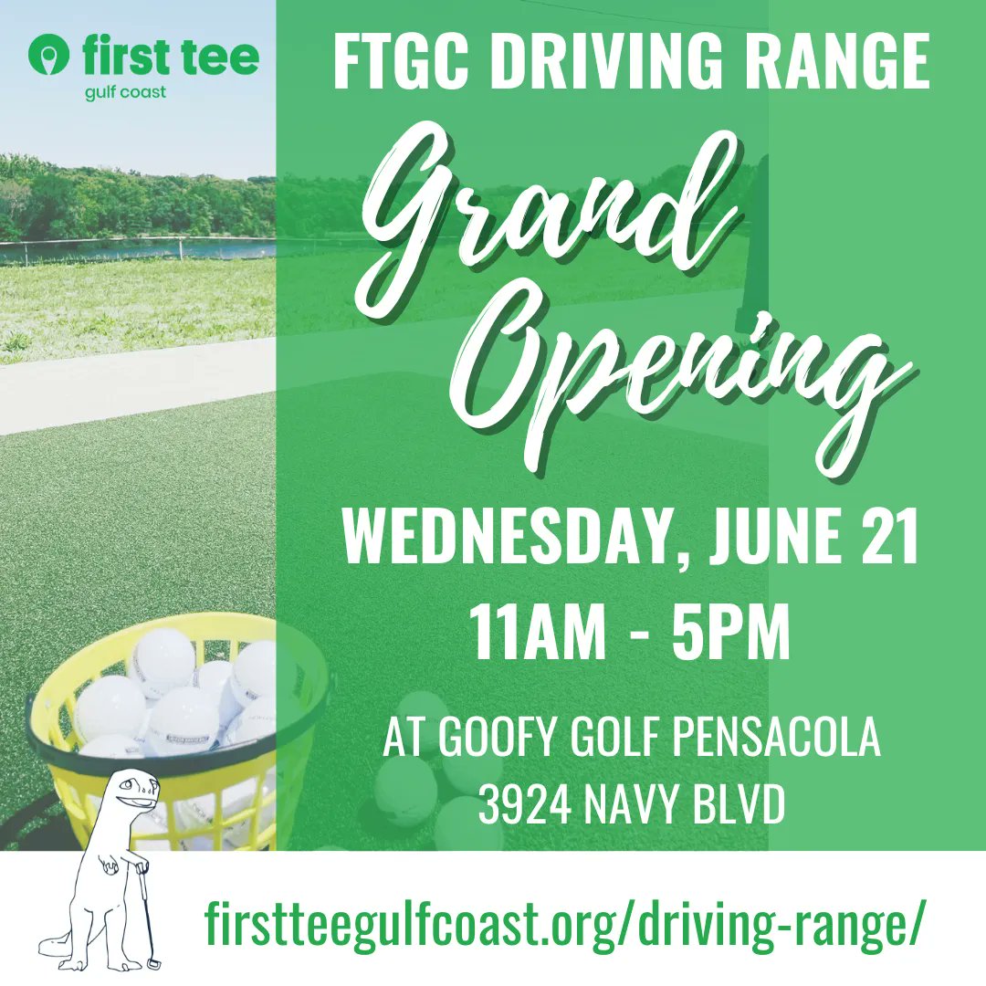 FirstTee_GC's tweet image. Our Driving Range is finally opening NEXT WEDNESDAY, JUNE 21!

Come out and hit floating golf balls into Jackson Lake! 

Summer hours and pricing are online at firstteegulfcoast.org/driving-range/

#visitpensacola #pensacolafl #local #golf #drivingrange #floatinggolfballs