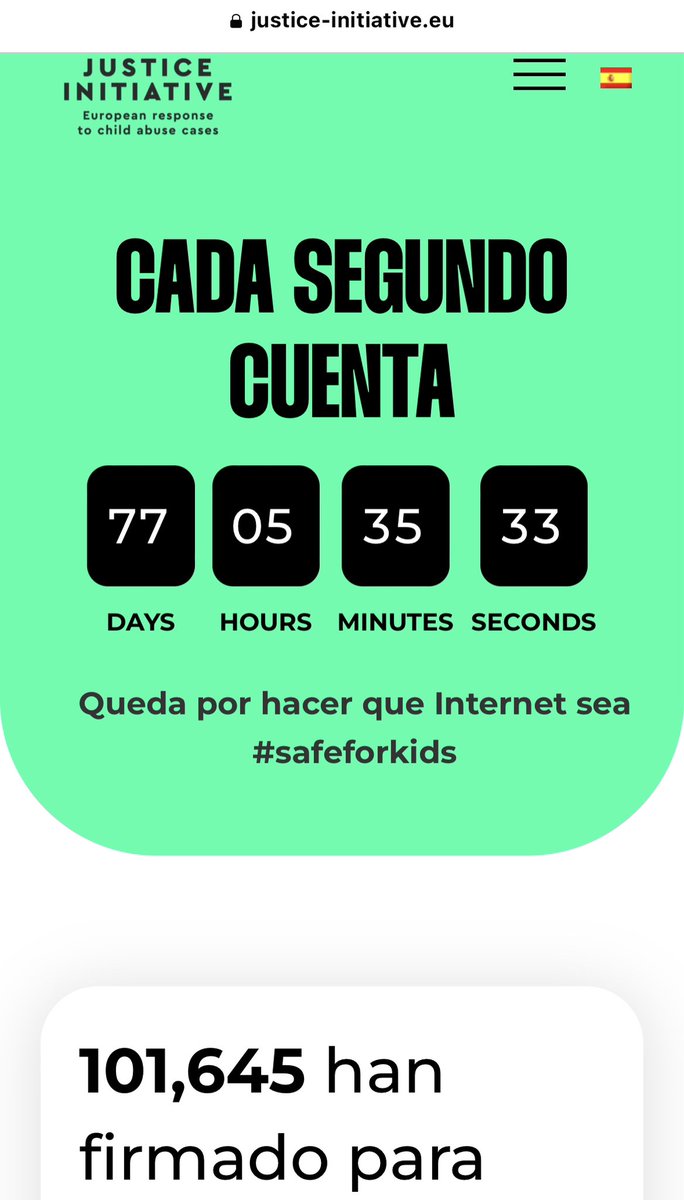 A estas horas 101.645 ciudadanas y ciudadanos han firmado ya en la petición de la campaña @JusticeInitEsp #JusticeInitiative 🇪🇺para lograr que el interés superior de la infancia sea un hecho dentro y fuera de las redes sociales #SafeForKids 
Si tú aún no lo has hecho, firma ya🚨