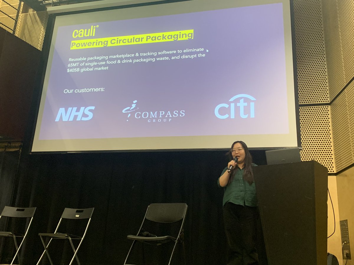 FCC_project's tweet photo. Final session of the day - startups presented their innovations and ideas, leading the new wave of companies focusing on #green and #sustainable. Cooling wristbands, platforms to lower individuals’ carbon footprint, and methods to reduce food packaging waste. https://t.co/HWYkP8N7g2