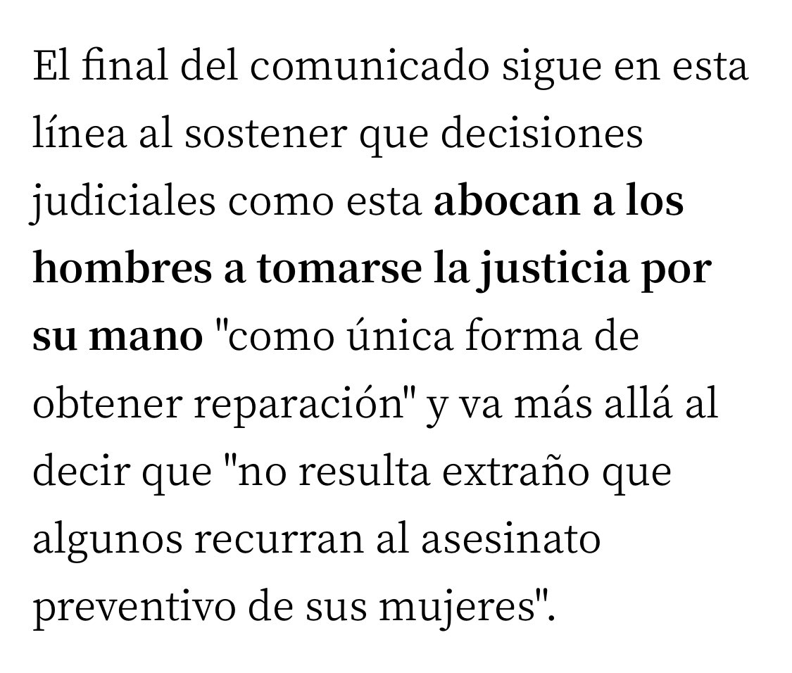 Una asociación ligada a Vox justifica el 'asesinat0 preventivo' de mujeres Si, han leído bien! Eso dicen en su comunicado. Esto es demencial! En serio @NunezFeijoo @bsemper sustentan alianzas de gobierno con gente que defiende esto??? publico.es/mujer/asociaci…