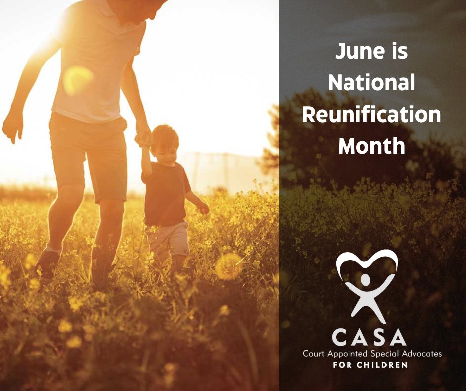 KnoxCountyCasa's tweet photo. In observance of National Reunification Month, we acknowledge &amp; celebrate the dedicated CASA volunteers whose unwavering commitment helps preserve family unity. 
If you wish to apply as a CASA volunteer, we invite you to visit our website at https://t.co/M8uZnyW7ms https://t.co/Bx6eetOi7k