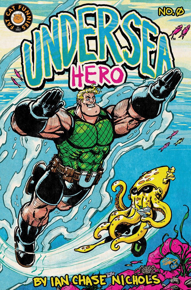 As revealed on my livestream last night, here's the cover to my latest #comic, UNDERSEA HERO #0! The first full book will be going to #Kickstarter  this November #comicart #comicbooks #comicbookart #comicbookartist
#makecomics #independentcomics #artist #art  #superhero #comedy