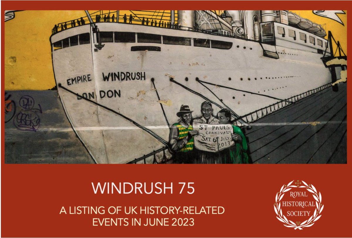 A week away from the 75th anniversary date for #Windrush75, <a href="/RoyalHistSoc/">Royal Historical Society</a> has a listing of 40 history-related events taking place across the UK in June and early July bit.ly/42IRcBO

If you have others, let us know and we'll add to the list.

#twitterstorians