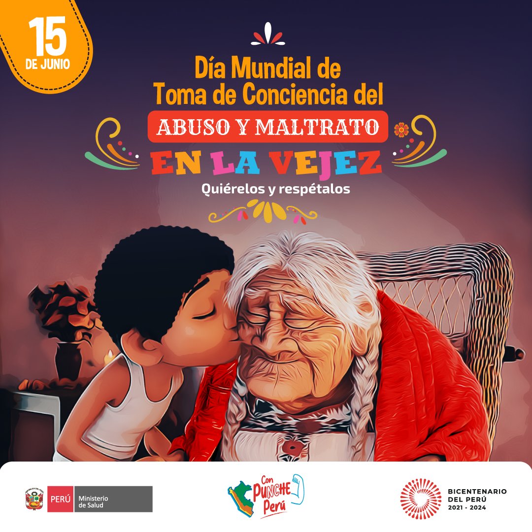 📣 Día Mundial de Toma de Conciencia del Abuso y Maltrato en la Vejez. 👴👵
¡Respetemos y valoremos a nuestras personas adultas mayores! #EnvejecimientoSaludable #SaludMental #NOalMaltratoenlaVejez