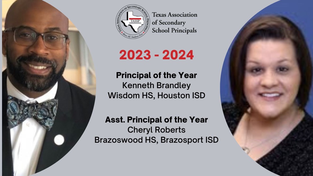 Congratulations @kbrantl19 from @WisdomHS_HISD for being selected as @TASSP1 Secondary Principal of the Year!