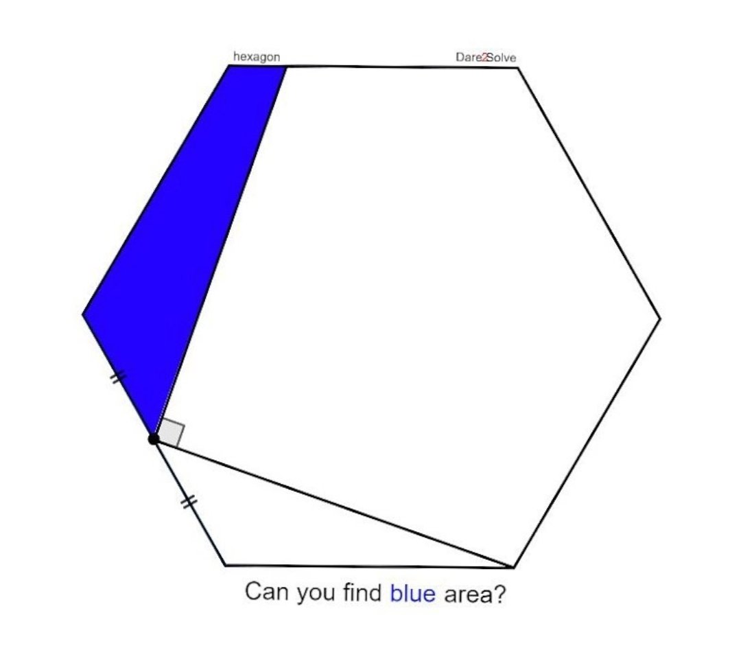 Side of hexagon = s
Find in terms of s