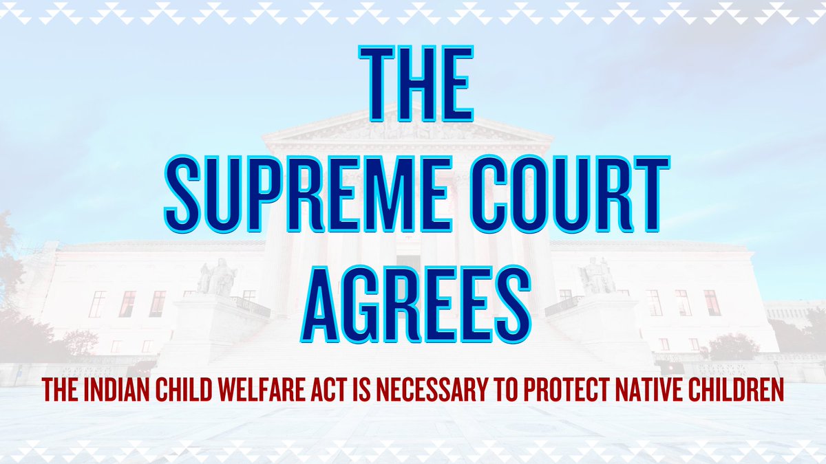 ✨TODAY IS A GREAT DAY TO BE INDIGENOUS ✨

Today is a monumental victory for Indian Country  as this decision reaffirms the inherent rights of Tribal Nations to be involved in the child welfare matters regarding their citizens.

The future is Indigenous!

#HaalandvBrackeen