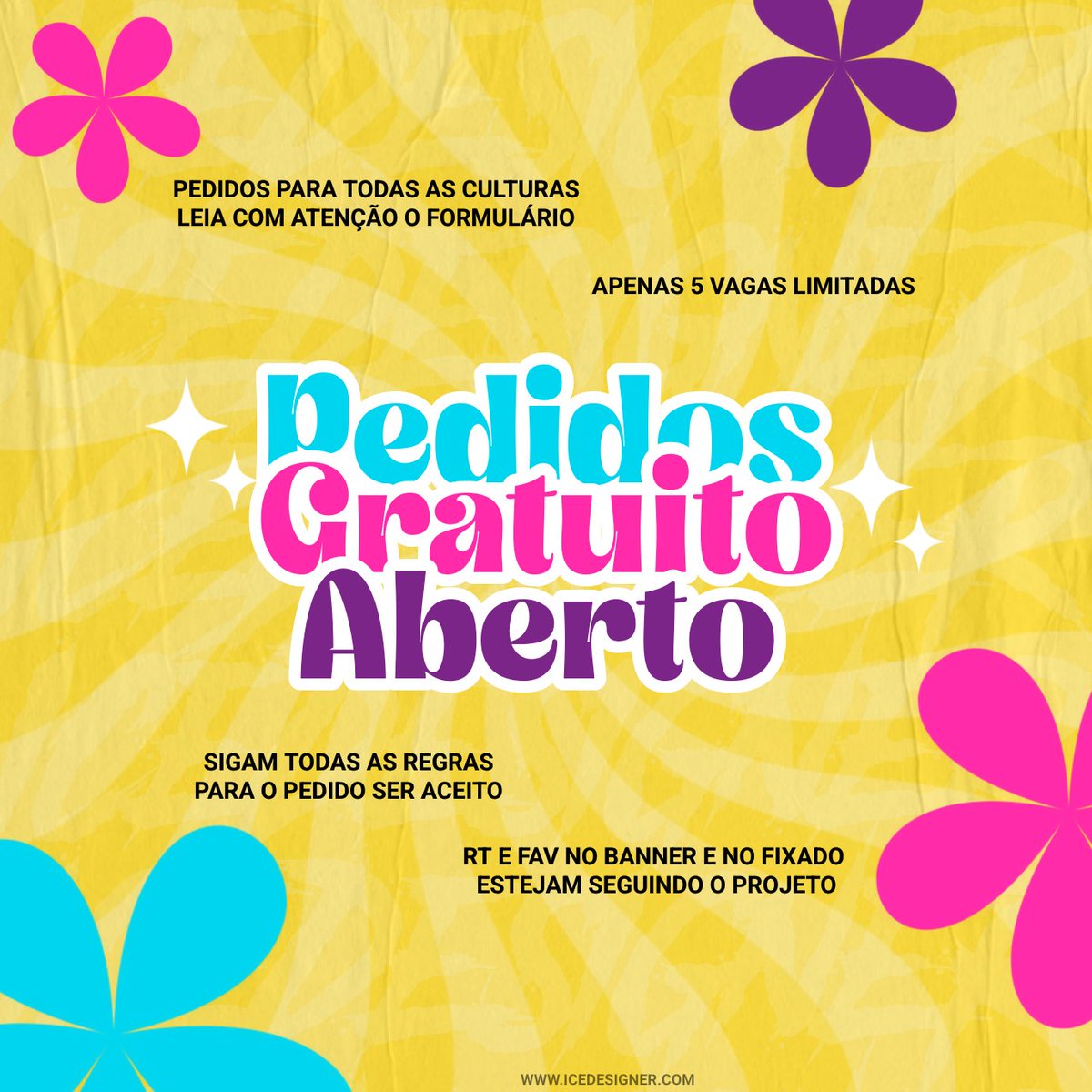 🍦| ABERTURA GRATUITA ICEDESIGN

▸ SERÃO 5 VAGAS; 
▸ Dê RT e FAV nesse POST e no FIXADO;
▸ ESTEJA NOS SEGUINDO; 
▸ LEIA O FORMULÁRIO COM ATENÇÃO;
▸ DÚVIDAS VÍA DM. 
▸ SIGAM TODAS AS REGRAS. 

FORMULÁRIO:docs.google.com/forms/d/e/1FAI…