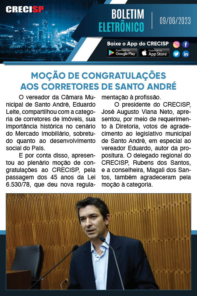 portalCRECISP's tweet photo. O 12 de Maio foi celebrado pela Câmara de Vereadores de Santo André!
#regulamentação #crecisp https://t.co/lKxo90EIp2