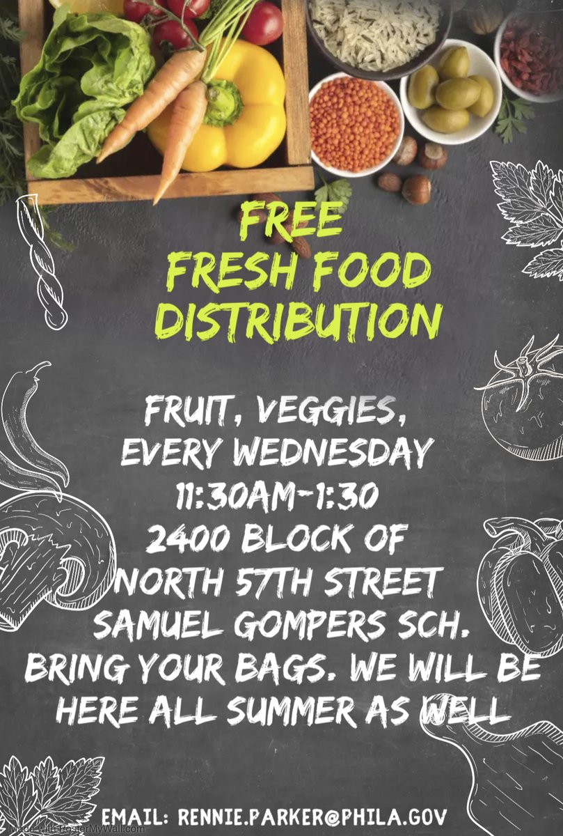 Food Distribution is fully operational during the summer months. I will be present to ensure families are receiving food.Thank you <a href="/PHLfamilies/">Philadelphia Office of Children and Families</a> for the opportunity to do so. Please share the flyer @Philabundance <a href="/EquitablePhilly/">EquitablePhilly</a> <a href="/Mr4thDistrict/">Curtis Jones, Jr.</a> <a href="/SenatorHughes/">Senator Hughes</a> <a href="/RepCephas/">Rep. Morgan Cephas</a>