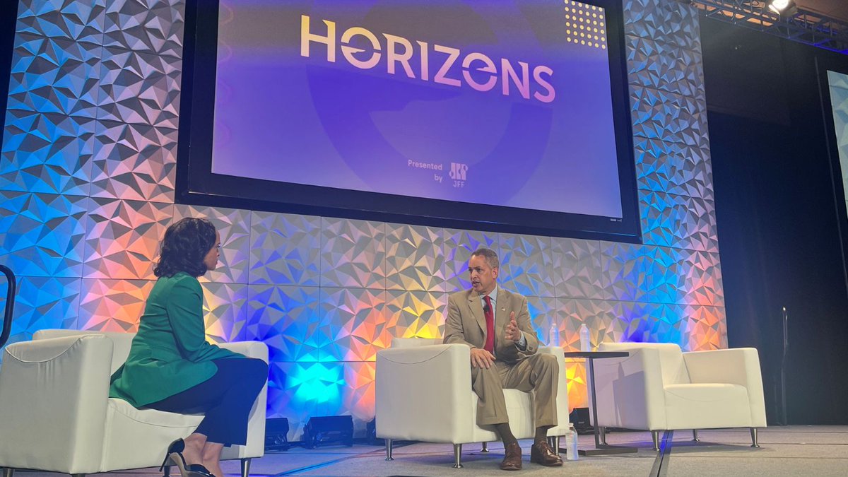 Great conversation with @LinseyDavis at @jjftweets' Horizons Without Limits Summit on how @CommerceGov is leveraging the CHIPS and Science Act to boost & broaden workforce & talent pipelines and prioritize economic development from the bottom up.