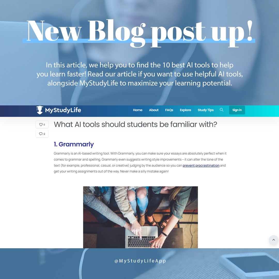 Read our article if you want to use helpful AI tools, alongside MyStudyLife to maximize your learning potential: mystudylife.com/10-best-ai-too…

#studygram #students #school #university #college #studymotivation #studywithme #exam #studentlife #studentlife
