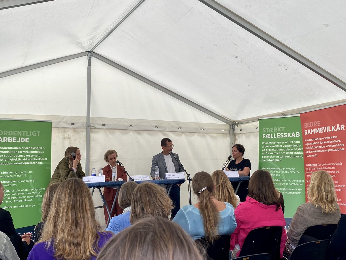 OxfamDanmark's tweet photo. “En stor del af vores arbejde med feministiske principper handler om at flytte magt til befolkninger i det globale syd og gøre op med koloniale magtstrukturer”. @Larskoch snakker om feministisk ledelse hos @kooperationen, og om magt, omsorg, inklusion og samarbejde. #FM23 https://t.co/ZfQ42O0noT