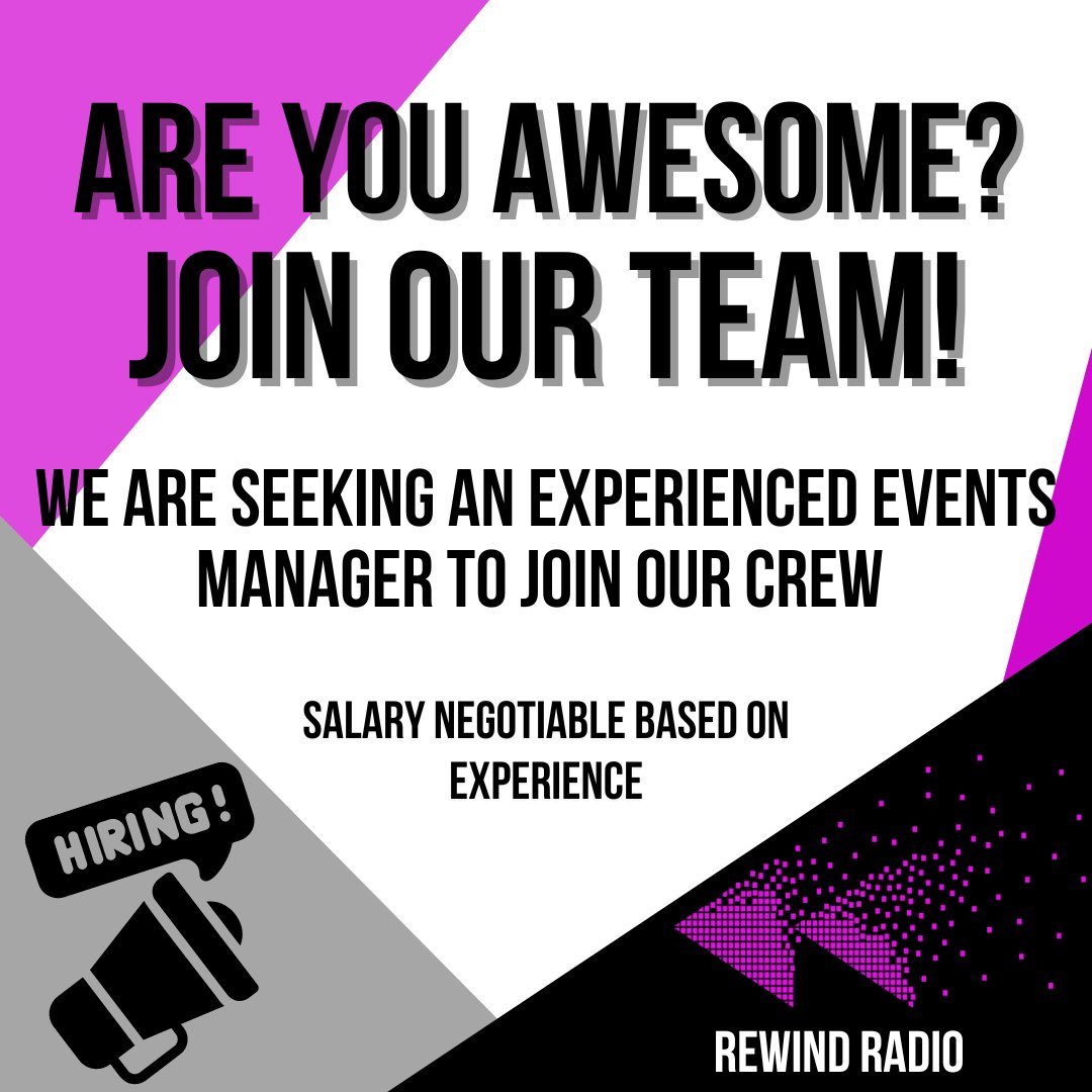 RewindCornwall's tweet photo. 📷 Join our team 📷
We have a vacancy for an experienced event manager.
Check out all the details: https://t.co/q8S7Kjmh3d
#madeincornwall #forcornwall #localradio #wearehiring https://t.co/bKpbUGFGKs