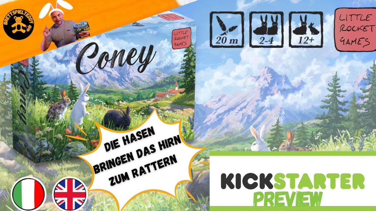 Seit Dienstag läuft der Kickstarter Coney @littlerocketgames . Ich stelle euch Coney vor und gebe euch einen Regelüberblick. Den Link zur Kampagne findet ihr im Video. 
youtu.be/bK3NtdM7A8c
#brettspielteddy #brettspieler #coney #littlerocketgames #kickstarter