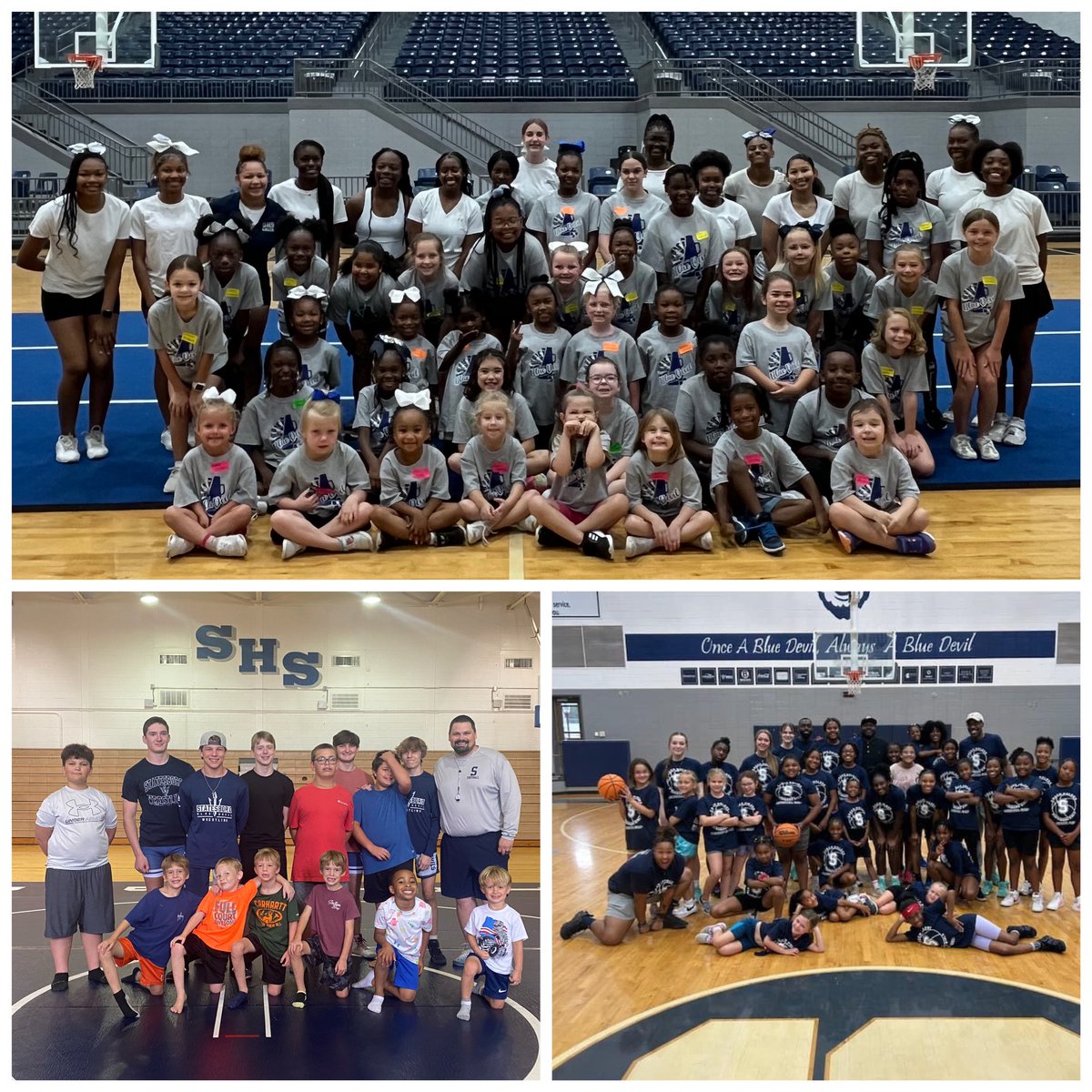 This summer is all about inspiring the next generation of Blue Devils. Girls Basketball, Cheer, and Wrestling all held kids camps at SHS. If you missed out be on the look out for next summers line up of camps! 🎀🏀🤼#futurebluedevils #littledevils #wearestatesboro