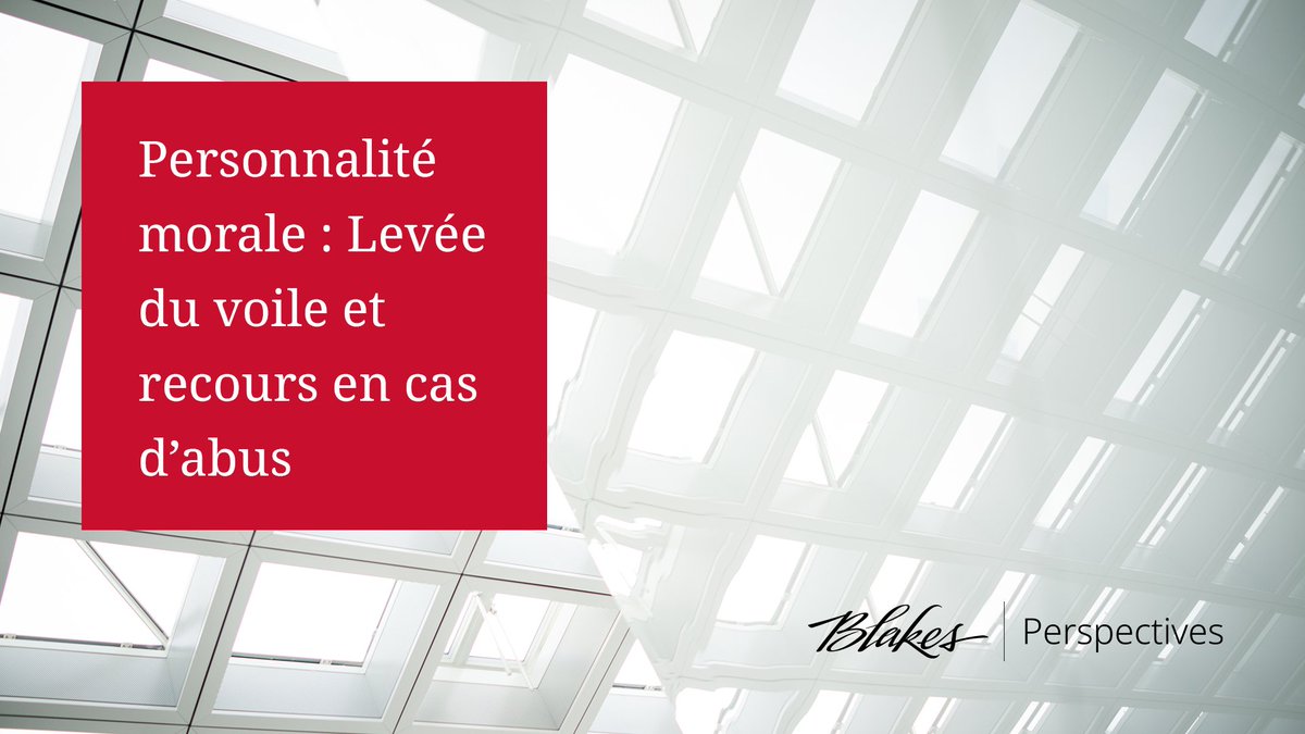 BlakesDroit's tweet image. Les tentatives visant à lever le voile de la personnalité morale doivent surmonter de sérieux obstacles au Canada et sont souvent rejetées par les tribunaux. Apprenez-en plus : bit.ly/3CpRxyQ. 
#Litige #DroitCanadien #BlakesSimpose
