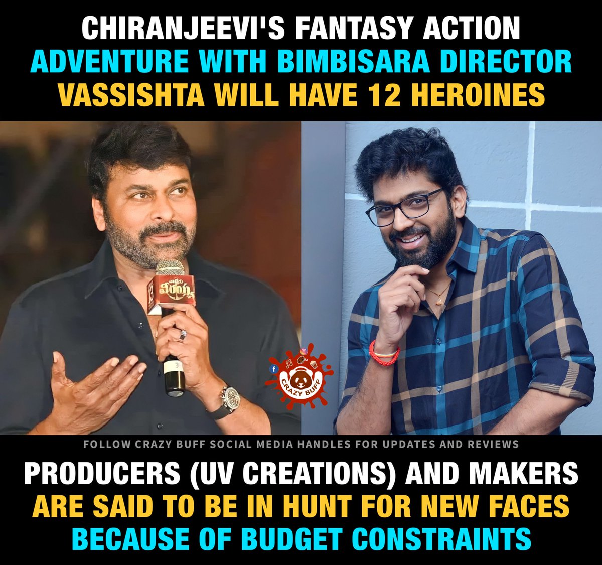 #Chiranjeevi - #Bimbisara Director #Vassishta's film will have 12 heroines!

#ChiranjeeviKonidela #MegastarChiranjeevi