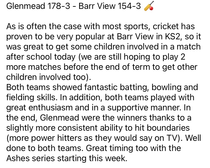BarrViewPrimary's tweet photo. @glenmeadps 
🏏 https://t.co/qTYKqwFeEB