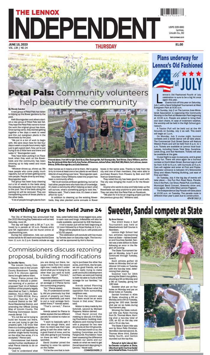 Check out this week's edition of The Lennox Independent. Available on stands now — login anytime at lennoxnews.com.