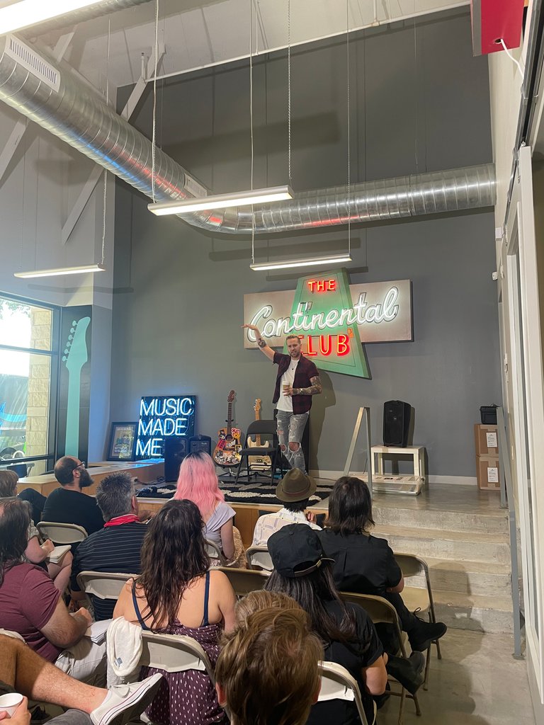 austinmusic's tweet photo. Thank you to Emmy award winner, producer, &amp; guitar coach Mike Meiers for hosting a sync licensing workshop earlier this month at AMF. At this session we learned that your intellectual property could be helping you make passive income - your music has more value than you realize! https://t.co/oDmQ23aP8J