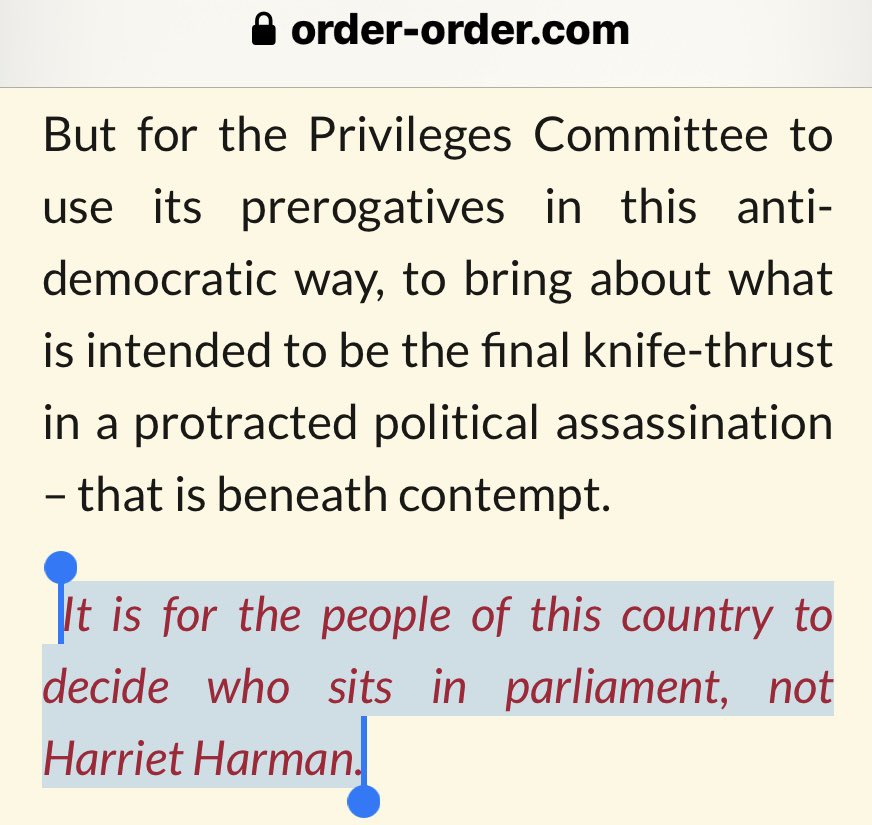 Read what Boris Johnson writes today.
The people of Uxbridge will indeed decide who will represent them.
It is 100% his decision to resign which is stopping the people of Uxbridge voting for him in the by election.