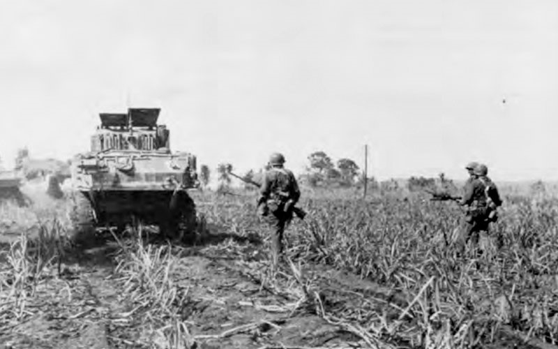 15 JUNE 1944 - BATTLE OF SAIPAN- #WWII 

The landings on Saipan fell to the V Marine Amphibious Corps with three divisions: 2d Marine Division,  4th Marine Division, and the Army 27th Infantry Division.
 
#Armyhjistory #USArmy #TRADOC  #MilitaryHistory #WWIIHistory #WW2 @USArmy