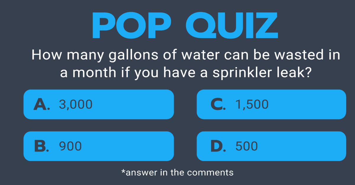 SmartRainInc's tweet photo. How much water is wasted if you have a sprinkler leak? You may be surprised...

Leave guesses in the comments!

#SaveWater #Sustainability #Innovation #Technology #SmartRain #ConserveWater #WaterConservation https://t.co/oN12YLoD6i