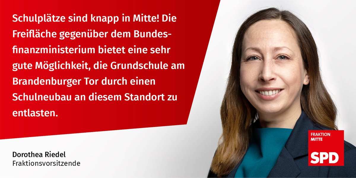 Schulplätze sind knapp in Mitte, Baugrundstücke auch! Das Bezirksamt sollte sich beim Senat für den Erwerb der Freifläche gegenüber dem Bundesfinanzministerium einsetzen. Unser Antrag in der #bvvmitte wird in den Schulausschuss überwiesen: tinyurl.com/4js7cz52