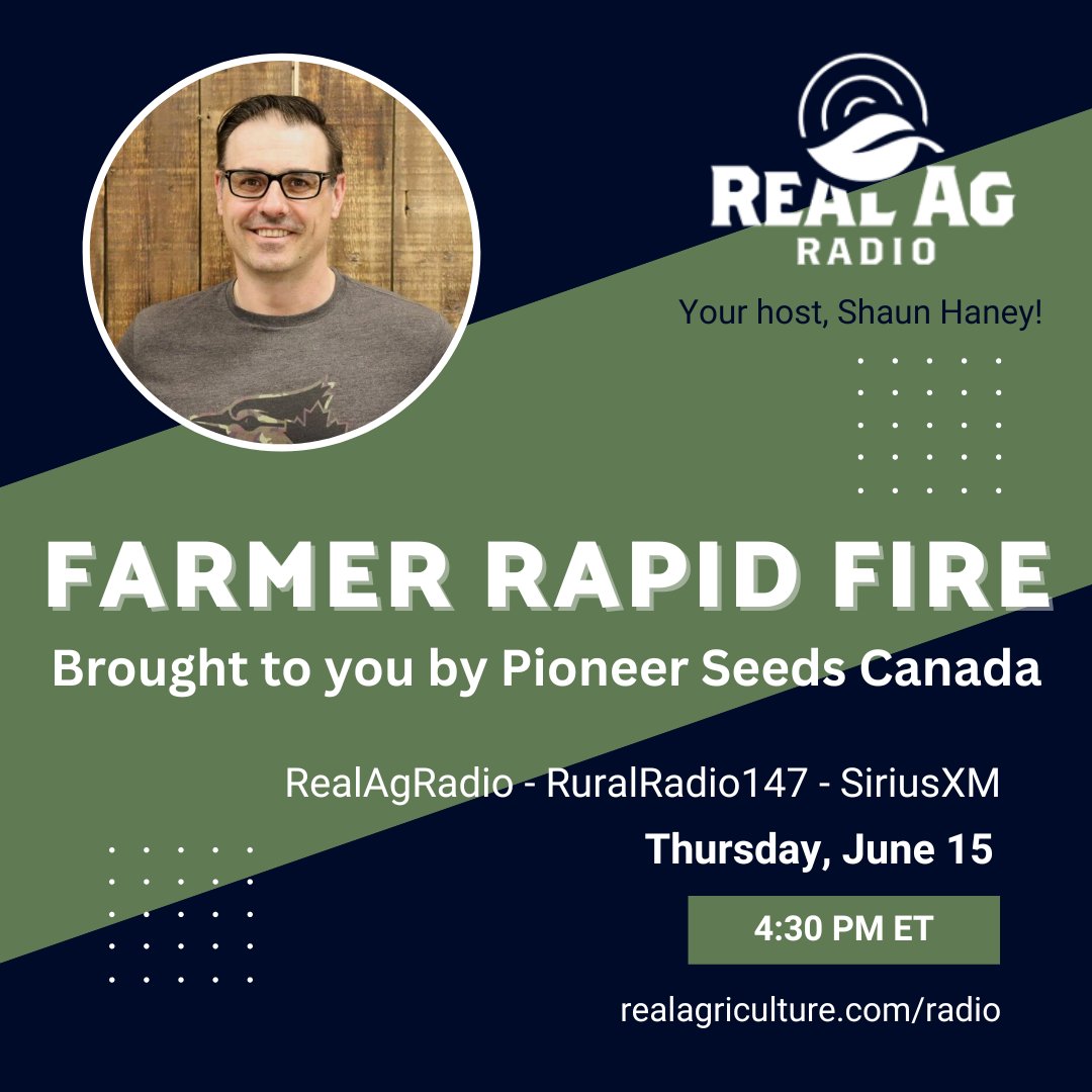 RealAgriculture (@realagriculture) on Twitter photo It's the #RealAgRadio #FarmerRapidFire today brought to you by <a href="/PioneerSeedsCA/">Pioneer Seeds Canada</a> at 430 E on <a href="/RURALRADIO147/">RURALRADIO147</a>! Host <a href="/shaunhaney/">Shaun Haney</a> checks in w/ <a href="/Aaron_Bowman_/">Aaron</a>, <a href="/CornwallisFarms/">Geneve Newcombe</a>, <a href="/mike_shewchuk/">Mike Shewchuk</a>, <a href="/Oh_Deere_Me/">Logan Pizzey</a> & <a href="/SeligaJohn/">John Seliga</a> #Ontag <a href="/PioneerSeedsCA/">Pioneer Seeds Canada</a> agronomist #cdnag #westcdnag It's the #RealAgRadio #FarmerRapidFire today brought to you by <a href="/PioneerSeedsCA/">Pioneer Seeds Canada</a> at 430 E on <a href="/RURALRADIO147/">RURALRADIO147</a>! Host <a href="/shaunhaney/">Shaun Haney</a> checks in w/ <a href="/Aaron_Bowman_/">Aaron</a>, <a href="/CornwallisFarms/">Geneve Newcombe</a>, <a href="/mike_shewchuk/">Mike Shewchuk</a>, <a href="/Oh_Deere_Me/">Logan Pizzey</a> & <a href="/SeligaJohn/">John Seliga</a> #Ontag <a href="/PioneerSeedsCA/">Pioneer Seeds Canada</a> agronomist #cdnag #westcdnag