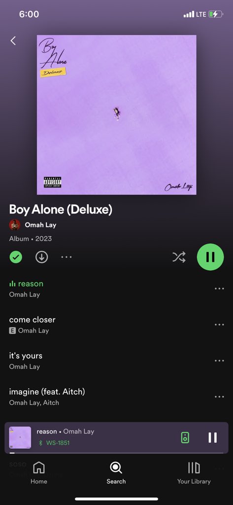 Boy Alone deluxe by Omah Lay out now 🔥🔥🔥💜💜