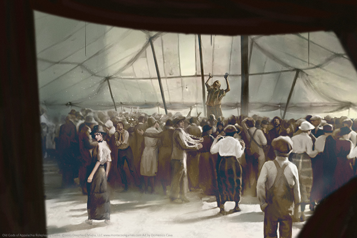 Venture into the dark past of an alternate Appalachia and enjoy a fluid, story-based roleplaying experience while you strive to protect what matters and seek to know the unknowable.

Preorder the Old Gods of Appalachia Roleplaying Game now!

montecookgames.com/old-gods-of-ap…
#ogoa