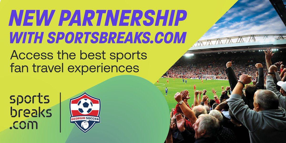 GeorgiaSoccer's tweet photo. Georgia Soccer Association and @sportsbreakscom are excited to announce a partnership, becoming the Official Fan Travel Partner of the association.

Unforgettable sports travel experiences, tailor-made for fans, by fans. 🎟️ Official Ticket ✈️ Travel 🛏️ Hotel https://t.co/g9k6AjmqxY