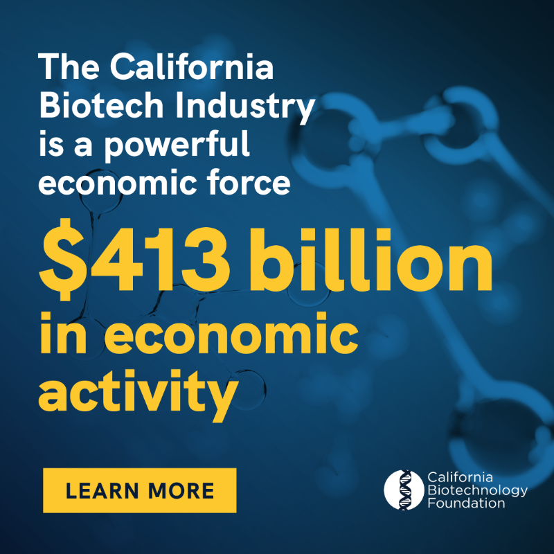 CABiotech's tweet photo. The California Biotech Industry is a powerful economic force, fueling economic growth by:

 ‣ Driving $413 billion in economic activity
 ‣ Generating $66.9 billion in labor income
 ‣ Securing $5.4 billion in grants provided by the National Institutes of Health.