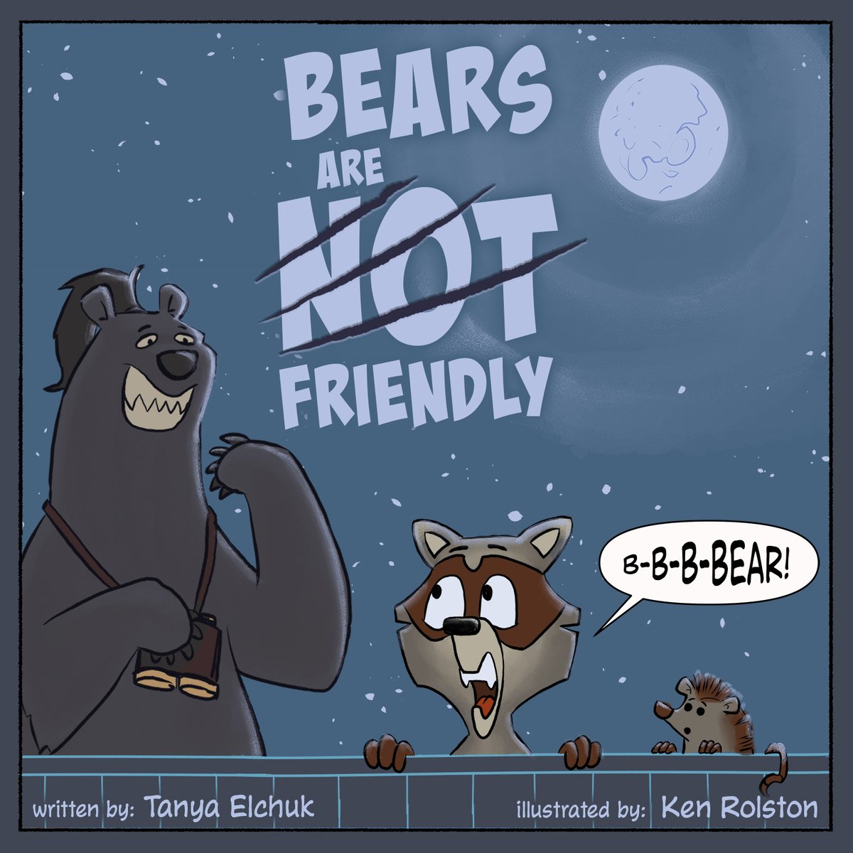 Bear’s dinner is missing one ingredient: Raccoon! Raccoon’s dinner is blocked by one obstacle: Bear! In BEARS ARE NOT FRIENDLY, two garbage-eating misfits overcome prejudice &amp; insecurity to discover they’re better together. #PBPitch #SEL #GPB #HA