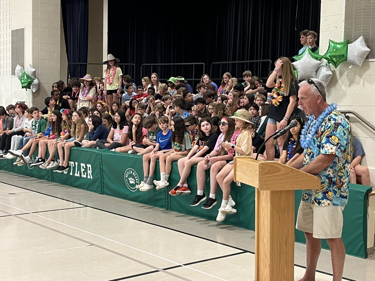CBButlerElem's tweet photo. Kids Celebrating Kids - Our final Butler Assembly of the year as the summer awaits! It was a wonderful year of achievement and accomplishments for ALL students! Good luck in Middle School, 6th graders! https://t.co/7Z69E3ayFW