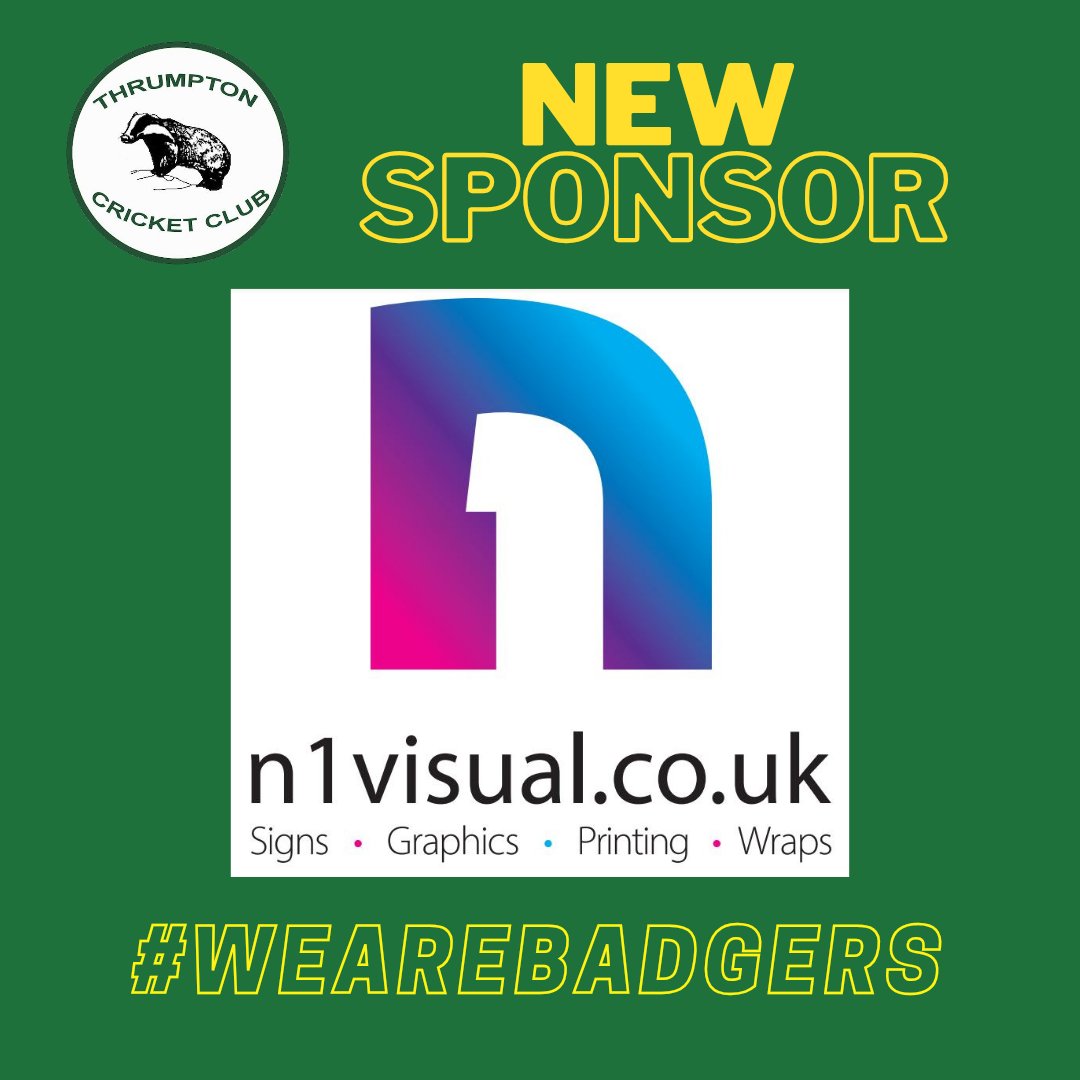 📢 NEW SPONSOR
Thrumpton Cricket Club is delighted to welcome another fantastic company to our #SponsorFamily with @N1Visual supporting us this season! 

#WelcomeAboard #ThankyouForYourSupport
#WeAreBadgers🦡