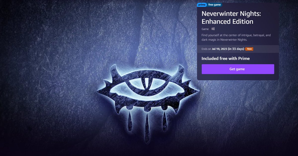 Neverwinter Nights: Enhanced Edition (GOG) is free on Prime Gaming amzn.to/43Hbj4V