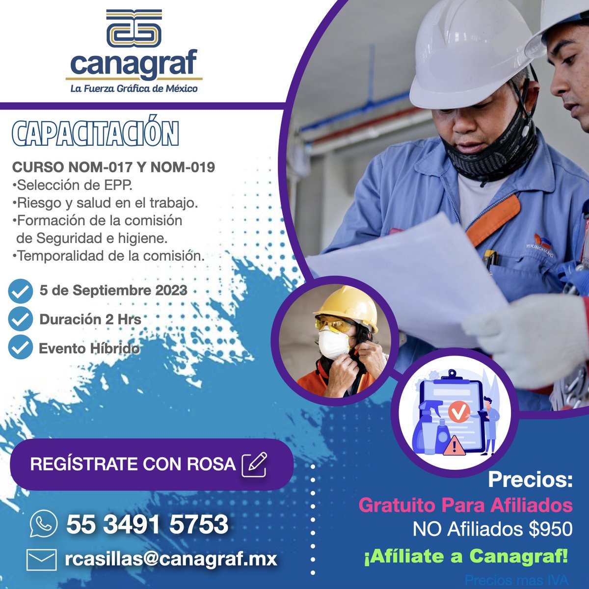 CanagrafMx's tweet photo. 📍La #Capacitación NOM-017 Y NOM-019 es para equipo de protección personal y control de residuos peligrosos respectivamente.✅ En #CANAGRAF, te ofrecemos una amplia variedad de #cursos de formación que pueden ayudarte a crecer personal y #profesionalmente. 👇 https://t.co/cr6g1Cln9D