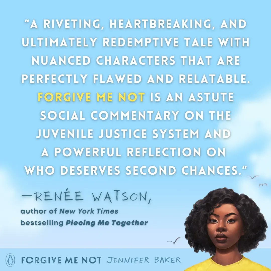'FORGIVE ME NOT is an astute social commentary on the juvenile justice system and a powerful reflection on who deserves second chances. A groundbreaking debut that will stay with the reader long after the story ends.” jennifernbaker.com/forgive-me-not…