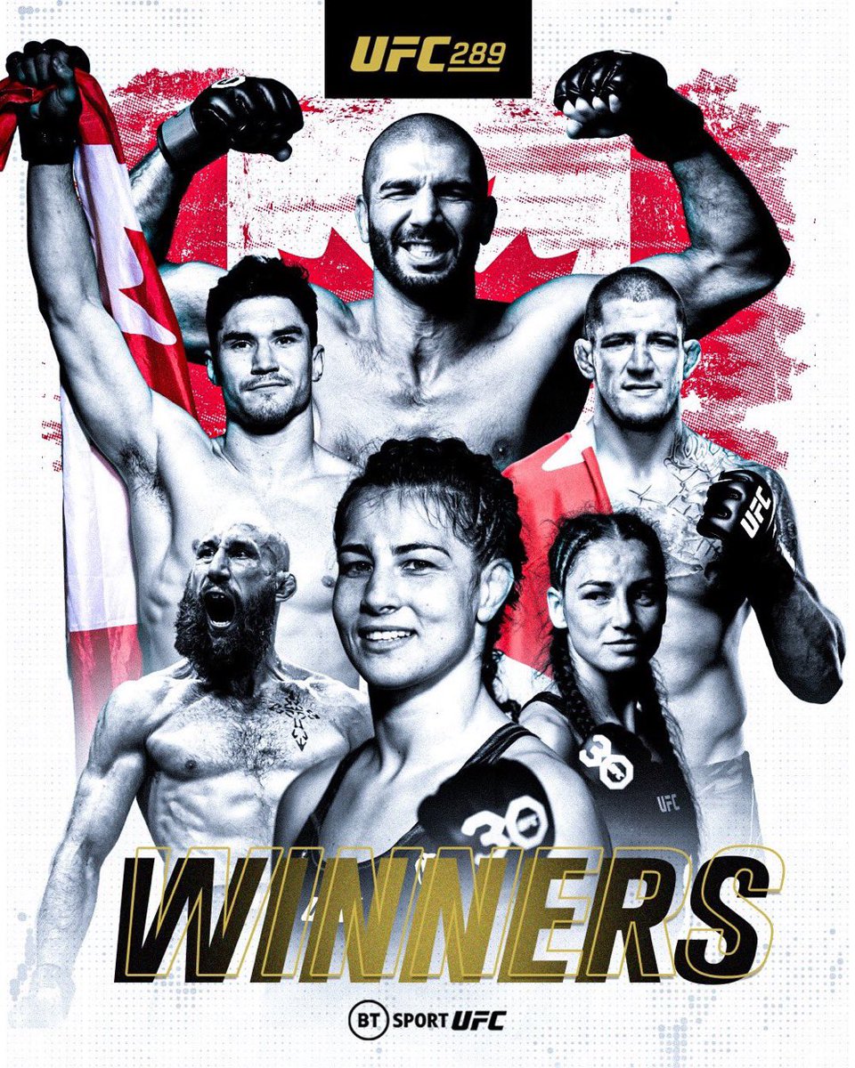 Still buzzing from #UFC289! What a great weekend it was! @Michael_Malott @Aiemannzahabi @JasJasudavicius @PowerBarriault @THE__MONSTER @DianaBelbita 🇨🇦🇨🇦🇨🇦