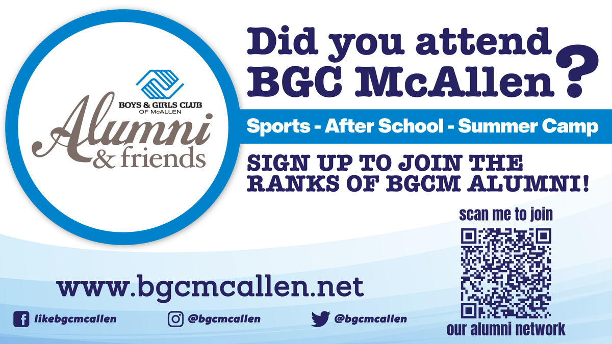 bgcmcallen's tweet photo. Did you attend BGCM? Join our #AlumniNetwork to make new connections and meet fellow BGCM Alumni! Make new friends, and share memories of your time at the club!  #BGCMAlumniNetwork #ExperienceBGCM #BeGreat
Click here to join https://t.co/ccfWFIW9oP https://t.co/opkTHISHC6